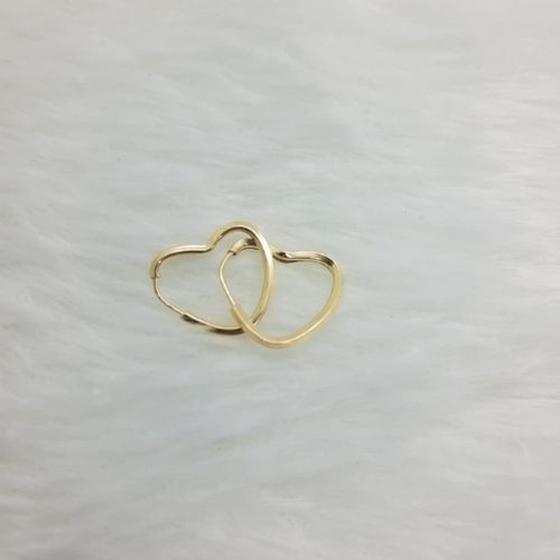 Brinco Argola Coração Pequeno Segundo Furo ou Infantil Ouro 18K Menor preço em Brinco Argola Coração Pequeno Segundo Furo ou Infantil Ouro 18K