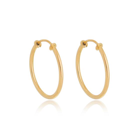 Imagem de Brinco Argola De Ouro 18k Fio Redondo 18mm