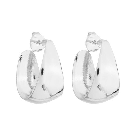 Imagem de Brinco Argola Formato Gota Banhado a Prata 925