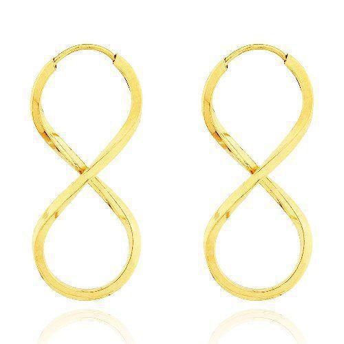 Brinco Argola Infinito Ouro 18k Menor preço em Brinco Argola Infinito Ouro 18k