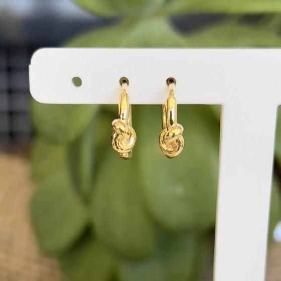 Imagem de Brinco Argola Lisa com Nó : 08.4743 DOURADO