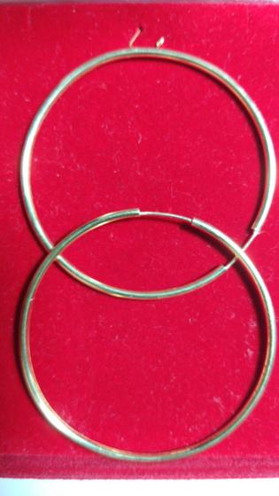 Imagem de Brinco Argola Ouro18 K / 6 Cm X 2 Mm Peso 7.00 Gramas a maior do site
