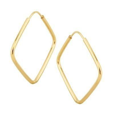 Imagem de Brinco Argola Quadrado Pequeno 1.4cm em Ouro 18k 750