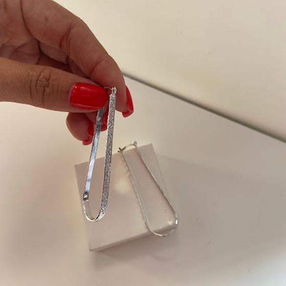 Imagem de Brinco argola retangular Semijoias