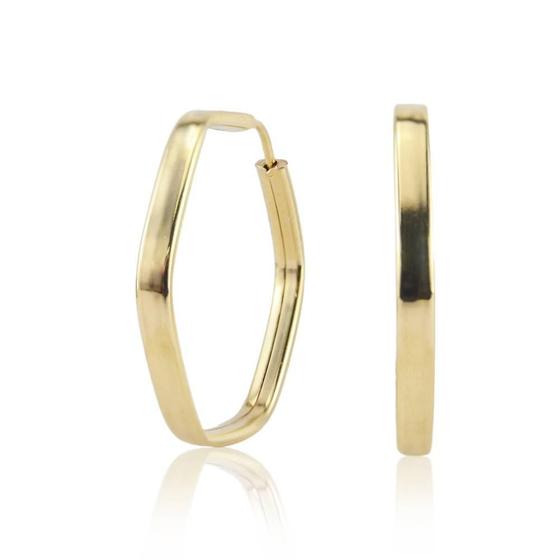 Imagem de Brinco Argola Sextavo 1,8Cm Em Ouro 18K