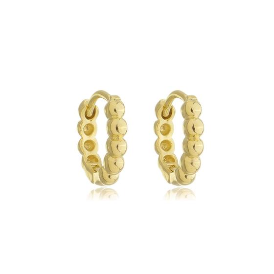 Imagem de Brinco Argolinha com Bolinhas Banhado a Ouro 18k