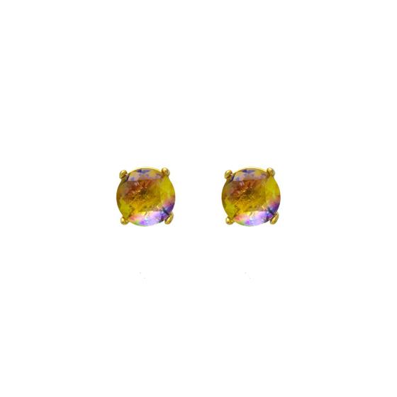 Imagem de Brinco com Pedra Rainbow Folheado em Ouro 18K Softjoias
