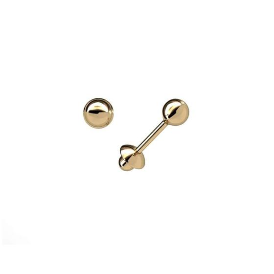 Imagem de Brinco de Bola Infantil 3,5mm Ouro 18K Mod 038-1