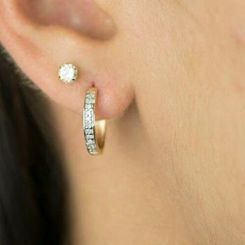 Imagem de Brinco de ouro 18k  Argola 0,9 Cm, 1,2Cm e 1,5Cm
