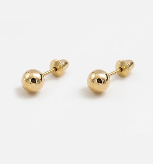 Brinco de Ouro 18k Bolinha de 3mm Infantil, bebê, recém nascido ou 2 furo Menor preço em Brinco de Ouro 18k Bolinha de 3mm Infantil, bebê, recém nascido ou 2 furo