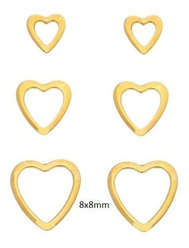 Brinco de ouro 18k Coração vazado Menor preço em Brinco de ouro 18k Coração vazado