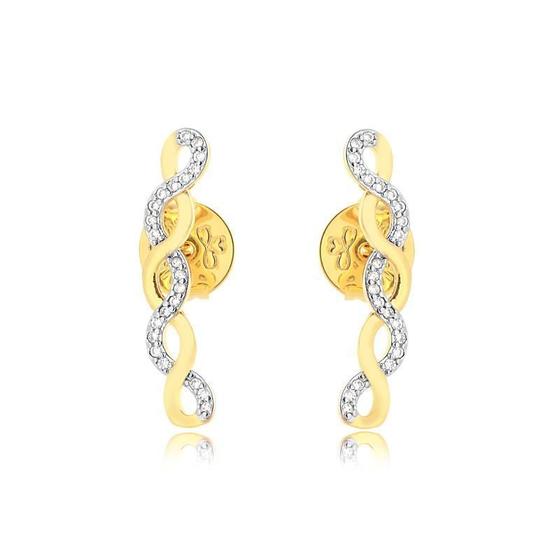 Imagem de Brinco ear cuff com infinito e pedras de zircônia folheado a ouro 