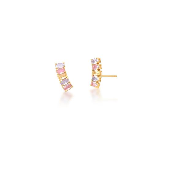 Imagem de Brinco ear cuff com zircônias ovais coloridas