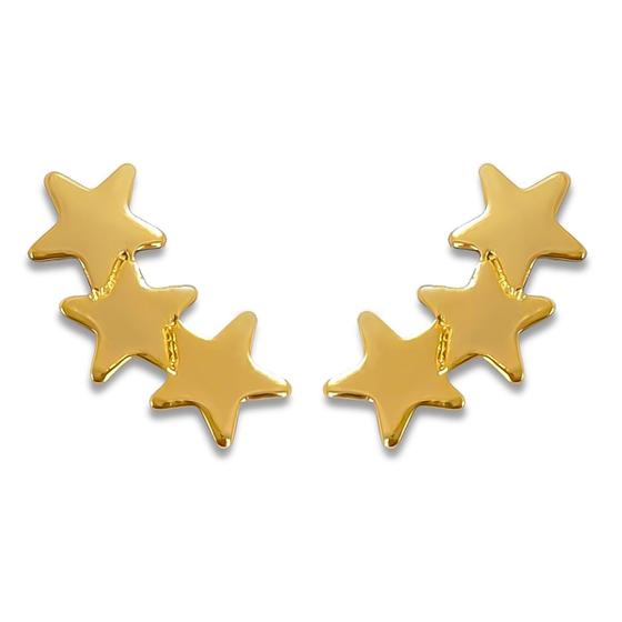 Imagem de Brinco Ear Cuff Estrelas Banhado a Ouro 18K
