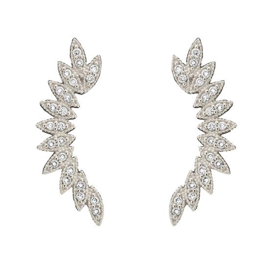 Brinco Ear Cuff Folhas Ródio Branco Menor preço em Brinco Ear Cuff Folhas Ródio Branco