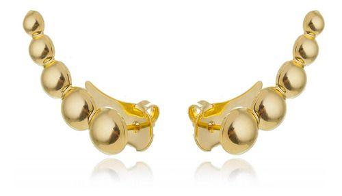 Imagem de Brinco Ear Cuff Maira Bolinhas Decrescentes Banhado em Ouro 18k