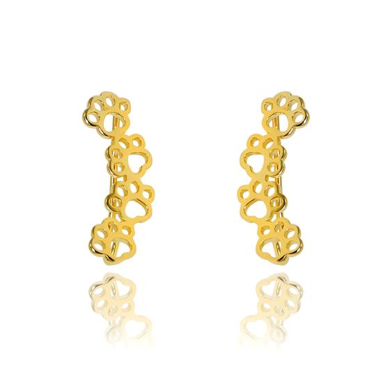 Imagem de Brinco Ear Cuff Patinha Banhado A Ouro 18K