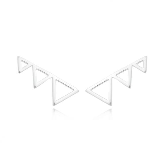 Imagem de Brinco Ear Cuff Triângulos de Prata 925