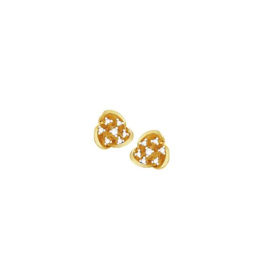Brinco em Ouro 18K Flor com Diamantes - AU2867 Menor preço em Brinco em Ouro 18K Flor com Diamantes - AU2867