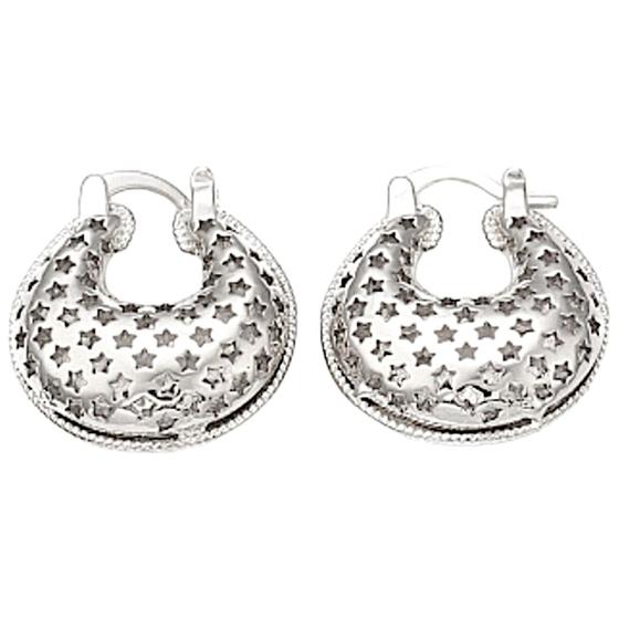 Imagem de Brinco Feminino Argola Boho Chic Estrelas Vazadas