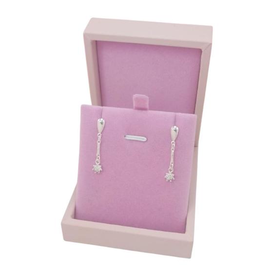Imagem de Brinco Feminino Banhado a Prata  925 De Flor Com Zircônia Bijou Art