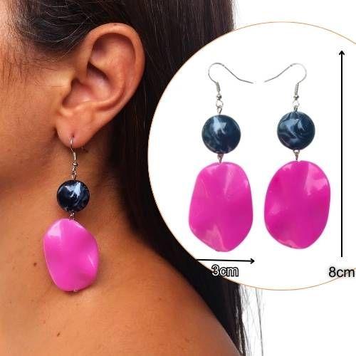 Imagem de Brinco feminino com estilo e elegância artesanal feitos com miçangas e entremeios