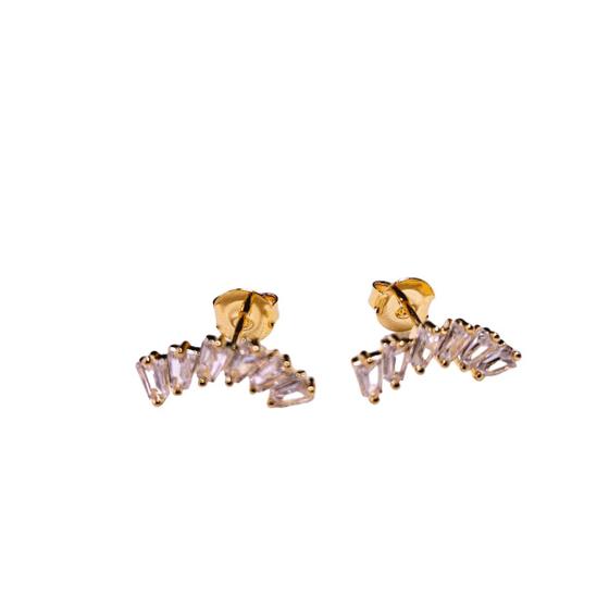 Imagem de Brinco Feminino Ear Cuff Com 06 Zircônias Folheado Ouro 18k Semi Joia