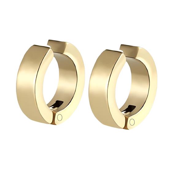 Brinco Masculino de Pressão Argola Dourado Par Aço Inox Antialérgico Menor preço em Brinco Masculino de Pressão Argola Dourado Par Aço Inox Antialérgico