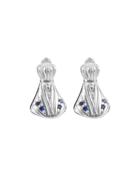 Imagem de Brinco Nossa Senhora Aparecida 7x12mm Prata 925