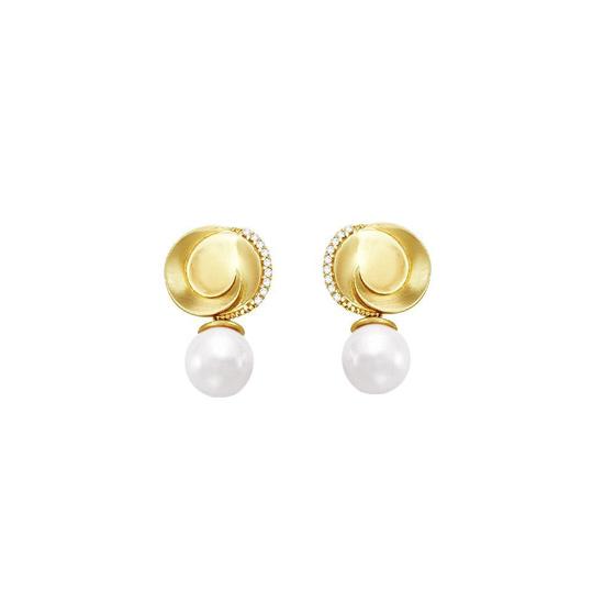 Brinco Ouro 18K com Pérola e Diamantes - AU1884 Menor preço em Brinco Ouro 18K com Pérola e Diamantes - AU1884