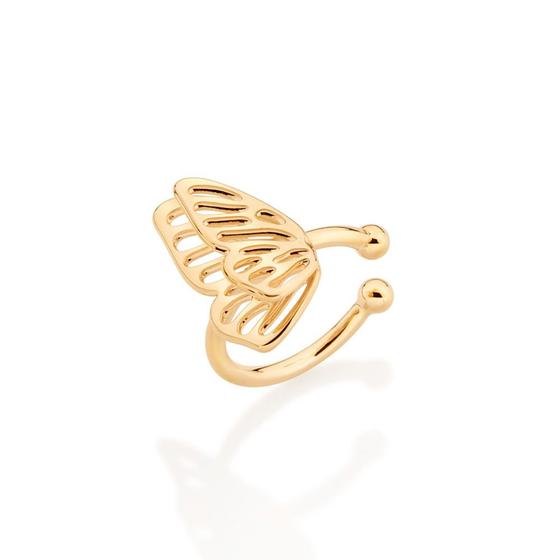 Imagem de Brinco piercing de pressão asas de borboleta folheado a ouro 18k/527071