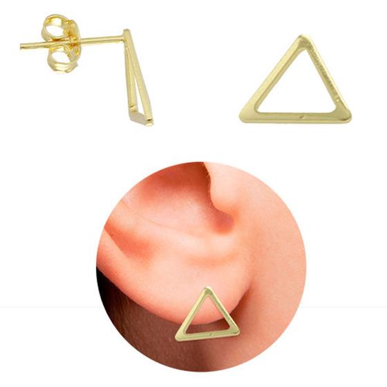 Imagem de Brinco PRI Style Triângulo Folheado A Ouro 18K Antialérgico