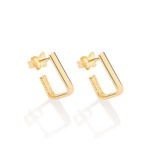 Imagem de Brinco retangular banhado a ouro 18k 527232
