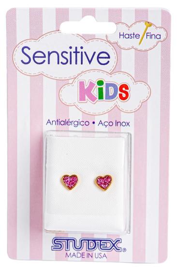 Imagem de Brinco studex sensitive kids coração rosa 6x6mm sk3565y