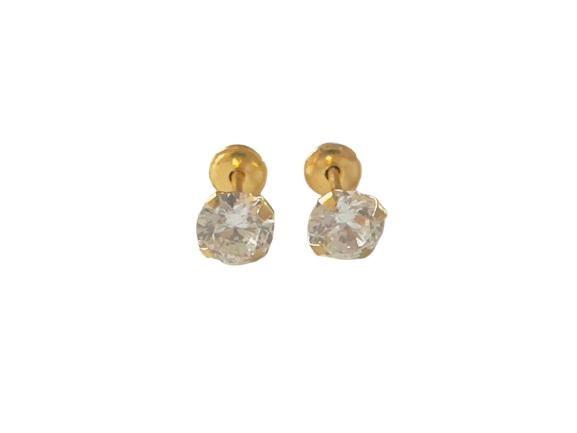 Imagem de Brinco Zircônia 3,5 mm Ouro 18k Ishizaki  - 0.28