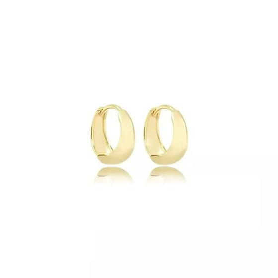 Imagem de Brinco Zoe Argola Fechada Click Maior Banhado em Ouro 18k