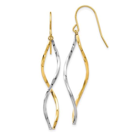 Imagem de Brincos 14k Dangle Twist - Dois Tons