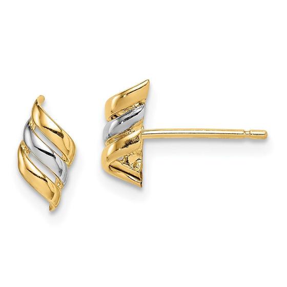 Imagem de Brincos de Ouro 14k com Rodio Madi K - Design Swirl