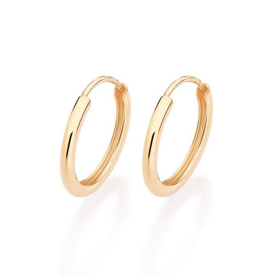 Imagem de Brincos de ouro 18k femininos argola pequenos rommanel 527165