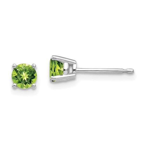 Imagem de Brincos de Ouro Branco 14k com Peridot 4mm