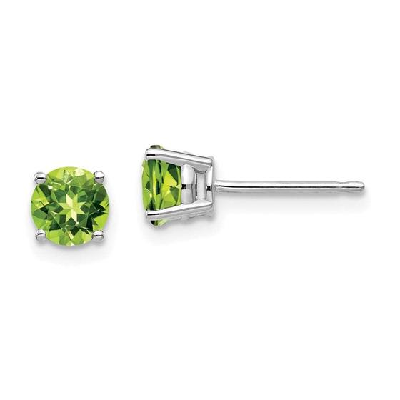 Imagem de Brincos de Ouro Branco 14k com Peridot 5mm