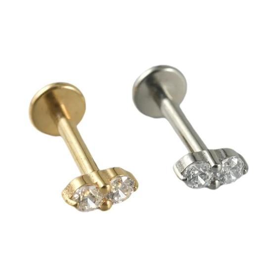 Imagem de Brincos de Titânio Sem Rosca - Push-in Cross, Libélula, para Lábios, Orelha, Cartilagem, Tragus e Helix