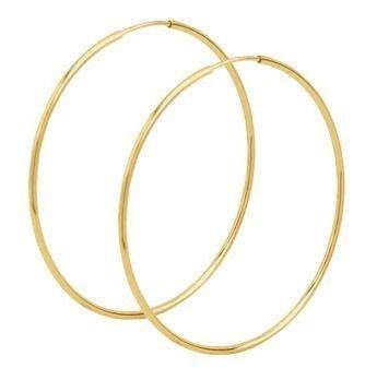 Imagem de Brincos Feminino Grande Argola Jóia Ouro 18k 750