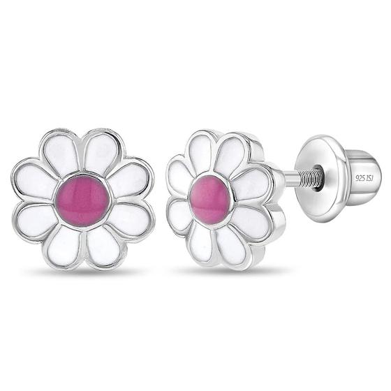 Imagem de Brincos In Season Jewelry 925 Sterling Silver Daisy 8mm