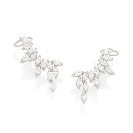 Imagem de Brincos rommanel ouro branco ear cuff zircônias todo cravejado 121722