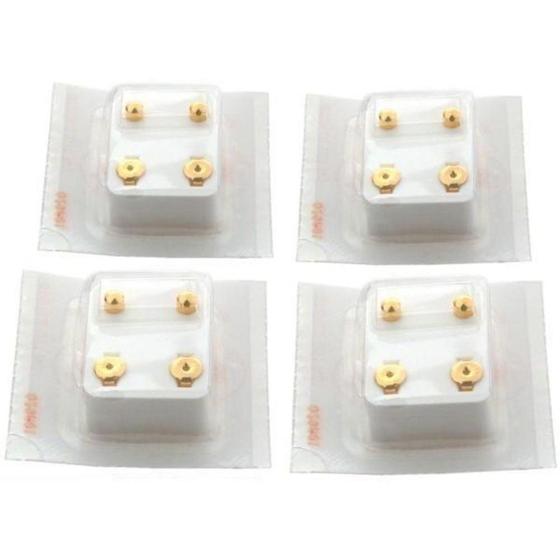 Imagem de Brincos Studex banhados a ouro 24K Ball Stud Piercing, 4 pares