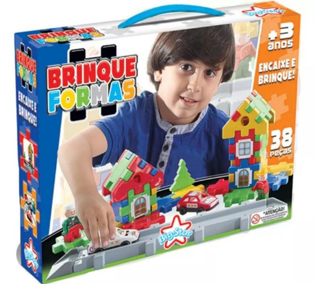 Imagem de Brinque Formas Brinquedo Blocos de Montar Bigstar - 38 Pcs