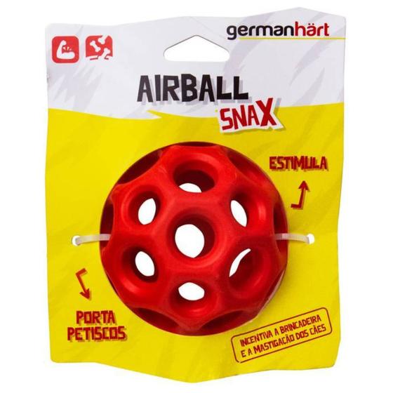 Imagem de Brinquedo Airball Snax Germanhart Bola Recheavel Dispense de Ração e Petiscos Para Cães