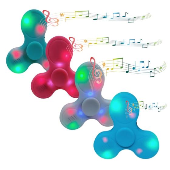 Imagem de Brinquedo Anti Stress Hand Spinner Musical Bluetooth Com Led Regarregavel