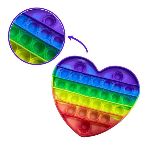 Imagem de Brinquedo Anti Stress Pocket Fidget Toy Simple Dimple spinner Empurra Bolha Coração colorido Bubble